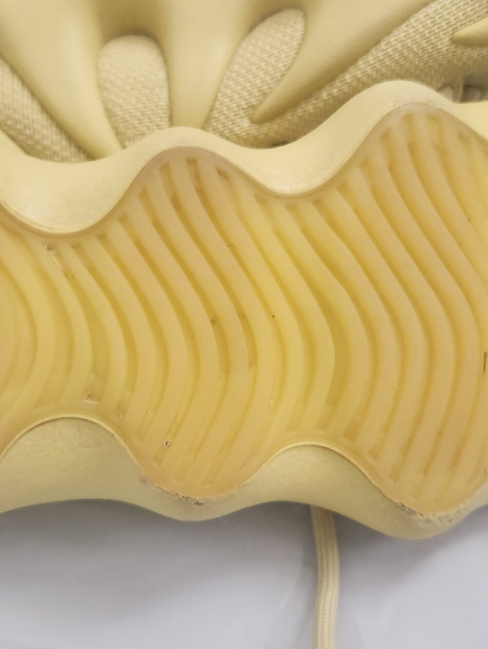 Adidas Yeezy 450 Sulfur Cream Yellow Mesh Athletic Sneakers - Picture 6 of 11
